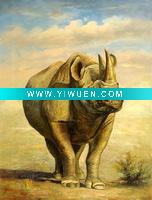 Wholesale oil animal painting(rhino,wildlife)