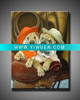 Wholesale Realistic handmade dog face painting on canvas