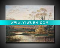 Wholesale Hand painted mediterranean landscape painting with frame
