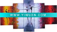 Wholesale Beautiful yellow paintings character abstract for decoration