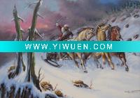 Wholesale landscape aniaml oil painting(horses)