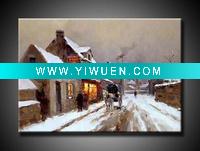 Wholesale handmade snow landscape painting with high quality