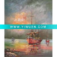 Wholesale Beautiful boats and open sea canvas seascape paintings