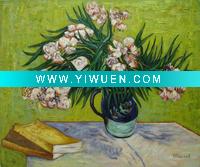 Wholesale oil painting ( Still Life - Vase with Oleanders and Books Van Gogh )