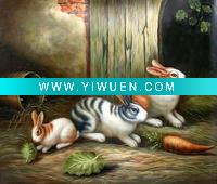 Wholesale Handmade Rabbit Oil Painting On Canvas