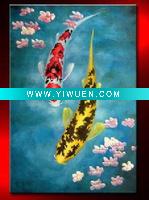 Wholesale Brocaded Carp Handmade Oil Painting