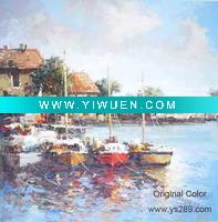 sea oil painting, art painting, boat oil painting