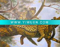 Wholesale realist leopard oil painting,new style,welcome customized