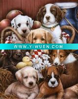Wholesale Handmade Puppy Dogs Oil Painting On Canvas, home decoration
