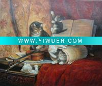 Wholesale High Quality Animal Oil Painting-Cute Cat Oil Painting
