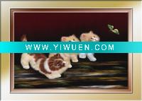 Wholesale handmade cat oil painting, canvas oil paining, framed oil painting