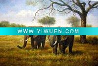 Wholesale Handmade Elephant Oil Painting On Canvas