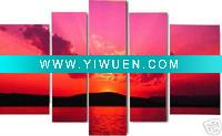 Wholesale Red sunset clouds group canvas painting