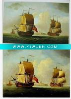 Wholesale Hand made Landscape oil painting boat ,1sea006