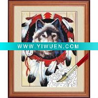 Wholesale 2011Paint by Number Kits- wolf totem / diy painting