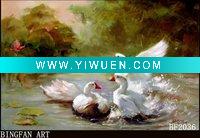impression swan oil painting