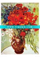 Wholesale vase-with-daisies-and-poppies)canvas art for living room