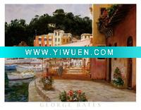 Wholesale (george-w-bates-morning-stroll-in-portofino) canvas painting for living room