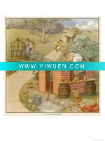 Wholesale (the-three-pigs-build-their-respective-houses-out-of-bricks-straw-and-sticks) oil painting art for living room