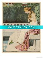 Wholesale (willy-planck-the-princess-discovers-a-frog-at-her-feet-curiously-he-too-is-wearing-a-crown) oil painting art for living room
