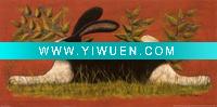 Wholesale ( lisa-hilliker-red-folk-bunny)Giclee art on canvas