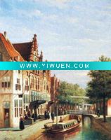 Wholesale Building canvas art oil painting