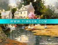 Wholesale glass painting pictures,landscape oil painting,decoratitive oil painting