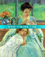 young mother oil painting 100% handmade high Quality
