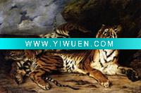 Wholesale A Young Tiger Playing with its Mother oil painting 100% handmade high Quality