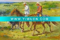 Wholesale hunting oil painting 100% handmade high quality