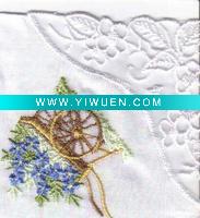 Wholesale Piping handkerchief napkin with embroidery