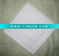 Wholesale cotton handkerchief with lace edge