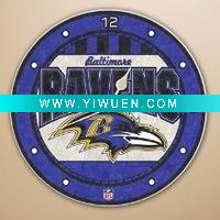 Wholesale Baltimore Ravens Official 12" Art Glass Clock