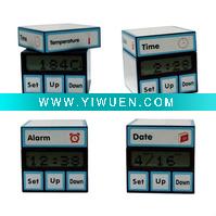Wholesale advertising digital clock, time/date/alarm/temperature interface