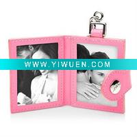 Wholesale K8010 pink leather photo keyholder