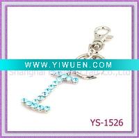 Wholesale Rhinestone letter keychain