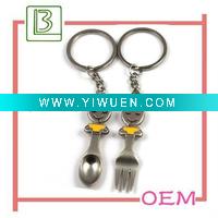 Wholesale Spoon and fork-shape couple keychain