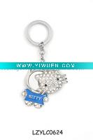 Wholesale fashional rhinestone craft hello kity key charm
