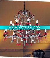 Wholesale 2011 Red Crystal Chandelier Lamp with Hand paint Antique Bronze (Pendant)