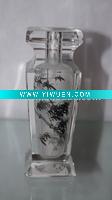 Wholesale hand painted glass vase square shape with black bamboo picture inside as art craft for crystal vase- hot sale