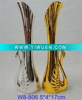 Wholesale mini metal silver vase, golden flower vase