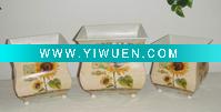 Wholesale Vivid and Bright Sunflower Irregular Toleplanter S/3