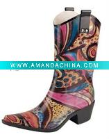 Wholesale 2011 fashion design high heel women pvc rain boot
