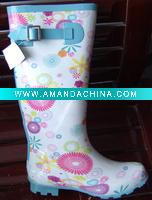 Wholesale LADY FASHION PRINTING RUBBER RAIN BOOTS