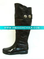 Wholesale 2011 new ladies' pu trendy rain boots