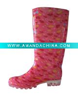 Wholesale heart fashion pvc women rain boot