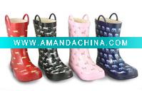 Wholesale 2011 fashion logo child ankle rain boots