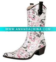 Wholesale 2011 fashion funky women pvc rain boots costume
