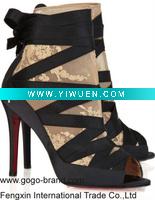 Wholesale Designer women sandals ( red sole),mesh+satin upper