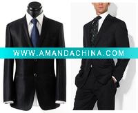 Wholesale Fashionable Men's Business Suit (shining shell fabric, diagonal stripe)